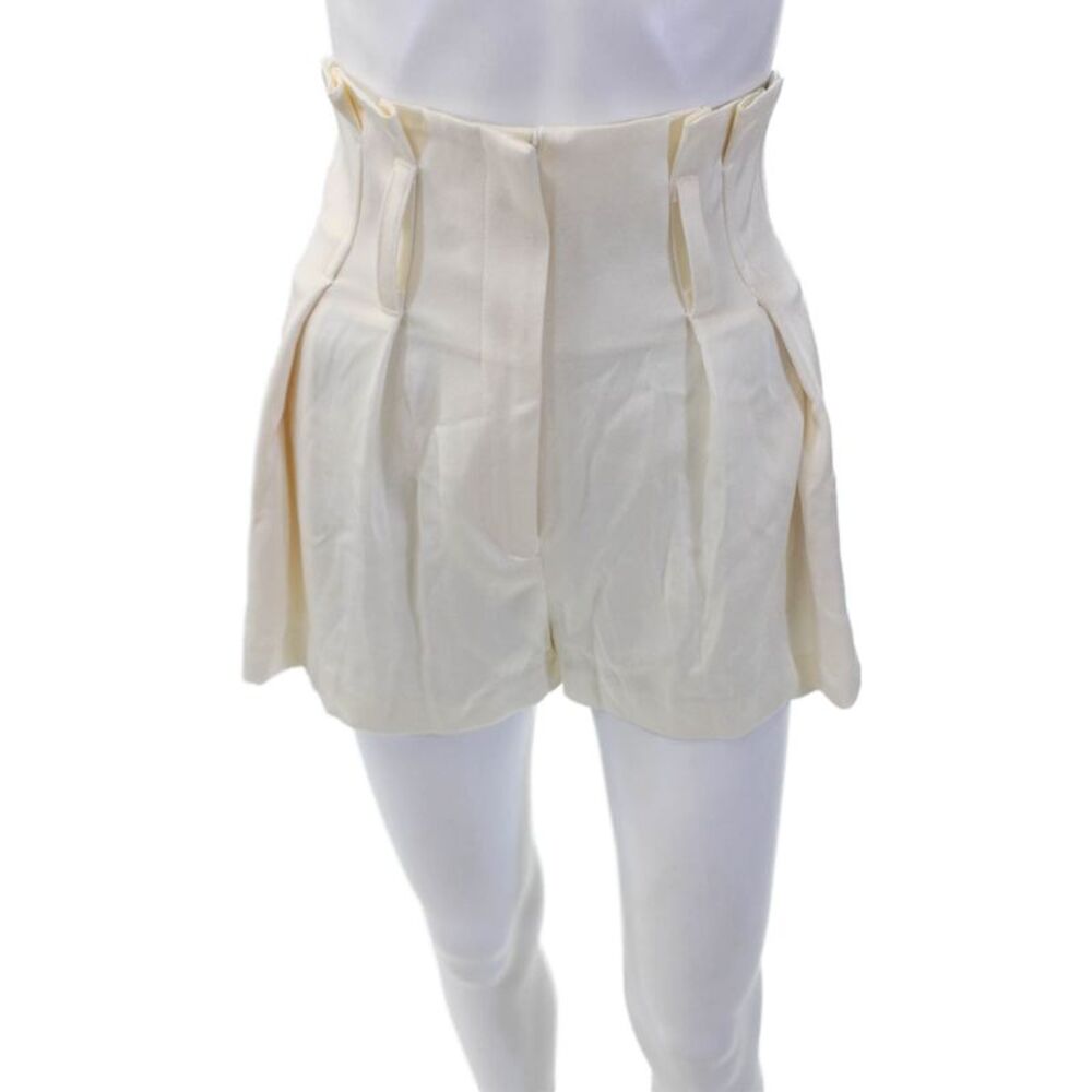 Kimberly Taylor Womens Pleated Front High Rise Shorts White Size Extra Small